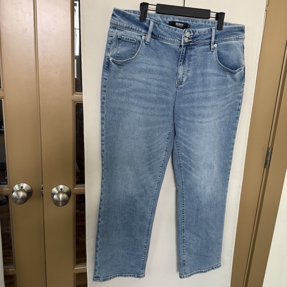 Hudson Womens 14 Blue Light Wash High Rise Straight Leg Denim‎ Jeans